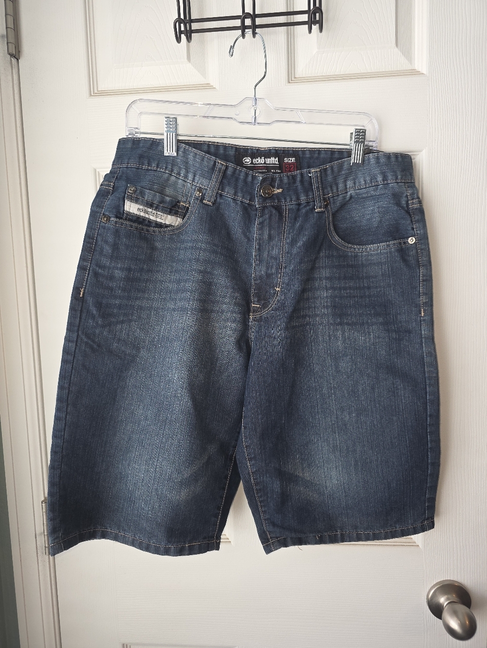 Ecko Unltd Denim Shorts Mens 32 Blue Jorts Baggy Y2K Skater Hop Hop